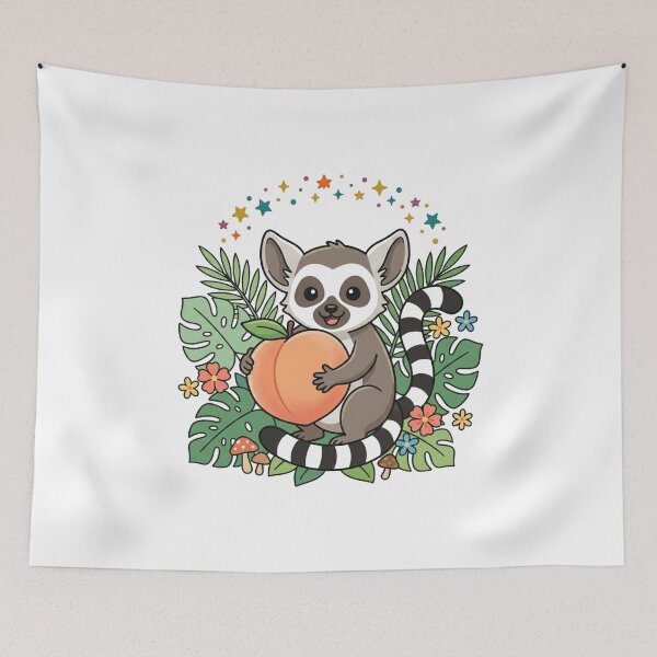 Item preview, Cute Avatar Flying Lemur Momo with Peach designed and sold by Fine-Arts-Lab.
