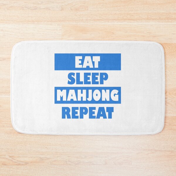 Item preview, Eat Sleep Mahjong Repeat Blue designed and sold by NinniSilver.