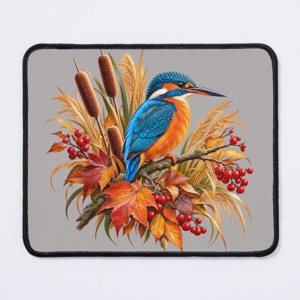 Item preview, Autumn Kingfisher – Colorful Wetland Botanical Wildlife designed and sold by Golden Era Studio.