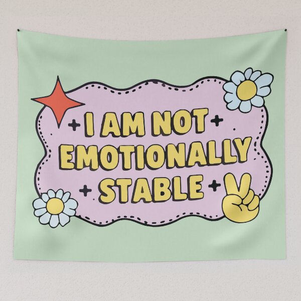 Item preview, I Am Not Emotionally Stable Cute Retro Y2K Pastel Design designed and sold by BrownHorse90s.