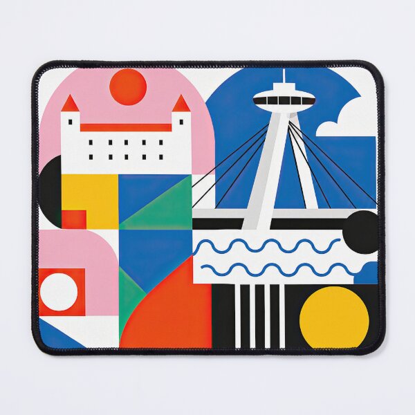 Item preview, Bratislava Slovakia travel poster featuring stylized city landma designed and sold by ckybe.