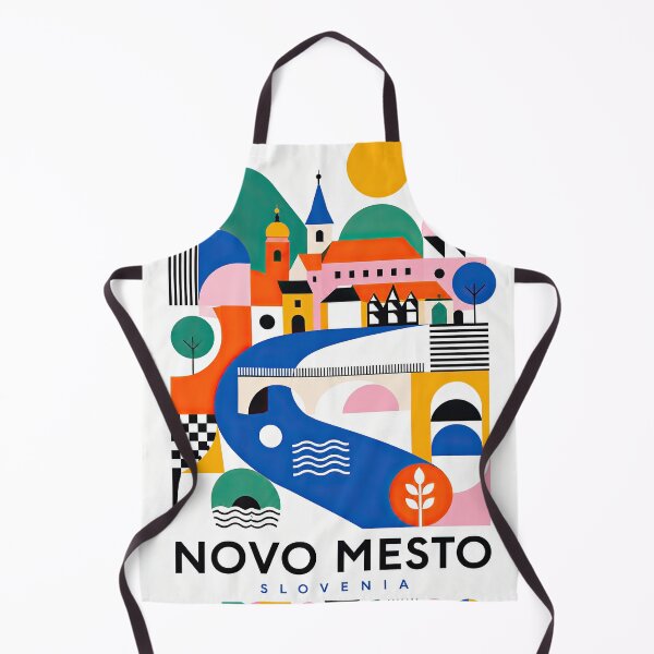 Aperçu de l'œuvre Colorful geometric poster illustrating Novo Mesto, Slovenia, wit créée et vendue par ckybe.