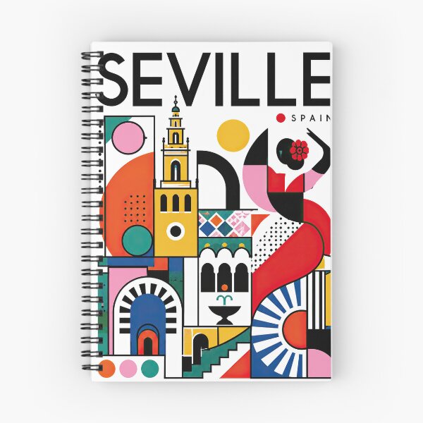 Item preview, Colorful geometric illustration of Seville featuring iconic arch designed and sold by ckybe.
