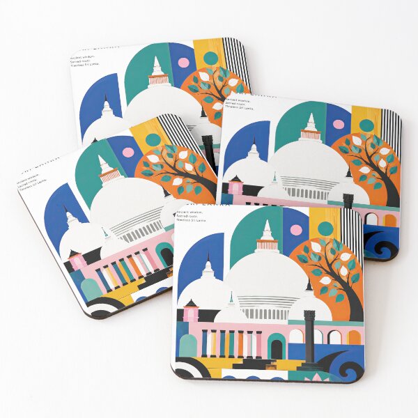 Artikelvorschau, Colorful geometric travel poster illustrating Anuradhapura, Sri entworfen und verkauft von ckybe.