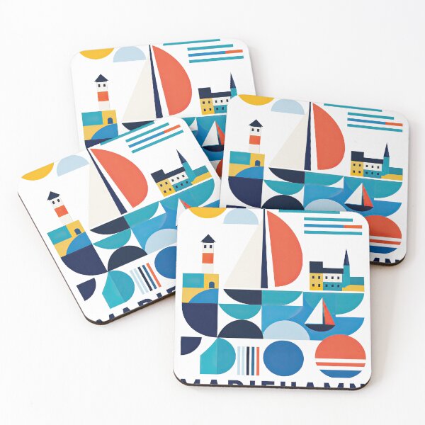 Item preview, Geometric graphic poster illustrating Mariehamn, Finland with ma designed and sold by ckybe.