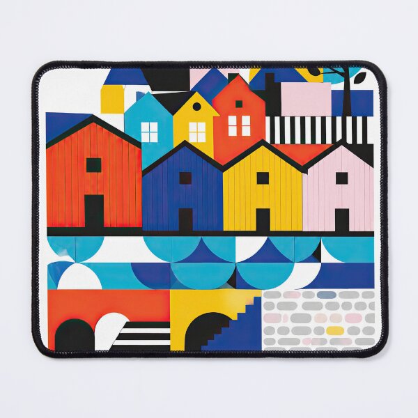 Item preview, Colorful geometric illustration of Porvoo, Finland, featuring hi designed and sold by ckybe.