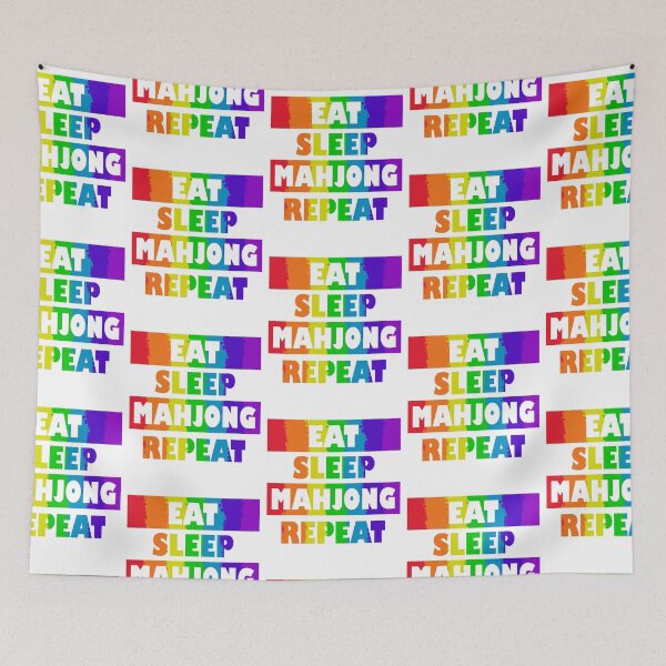Item preview, Eat Sleep Mahjong Repeat Rainbow designed and sold by NinniSilver.
