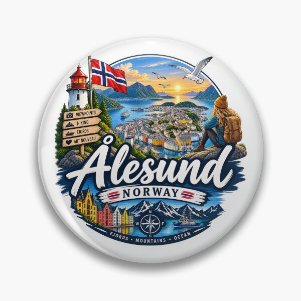 Item preview, Ålesund Norway – Fjords Mountains & Art Nouveau designed and sold by Wandervogel123.