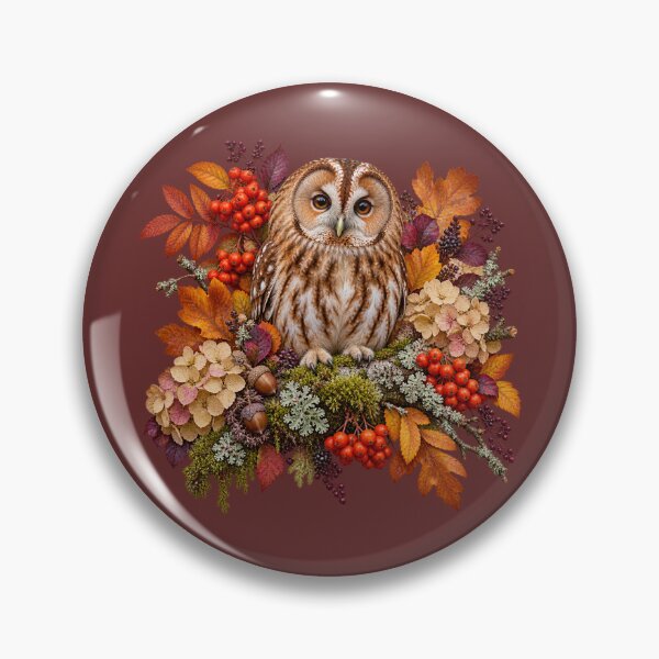 Item preview, Harvest Owl – Realistic Autumn Botanical Portrait designed and sold by Golden Era Studio.