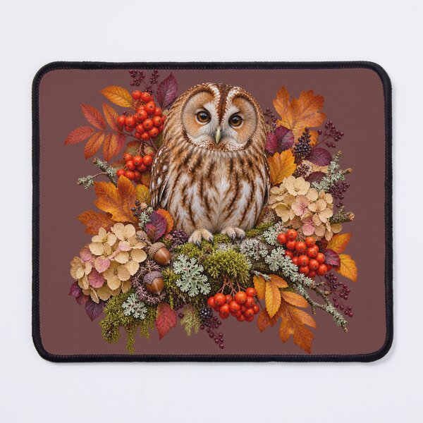 Item preview, Harvest Owl – Realistic Autumn Botanical Portrait designed and sold by Golden Era Studio.