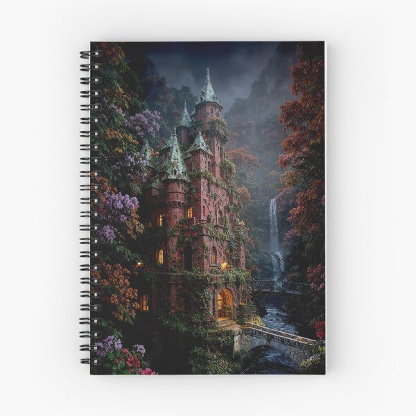 Item preview, The Crimson Ivy Cascade Castle - Fairytale Forest Art designed and sold by Vhelir-Art.