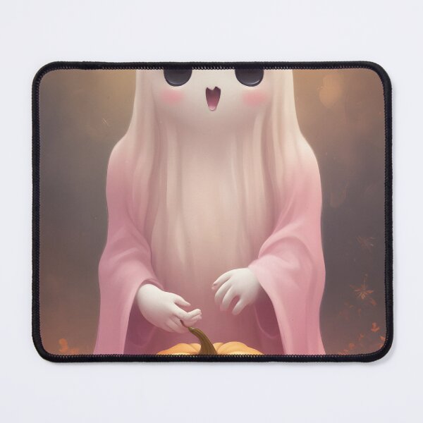 Item preview, Cute Little Ghost with Pumpkin Painted Art designed and sold by ChromaLens.