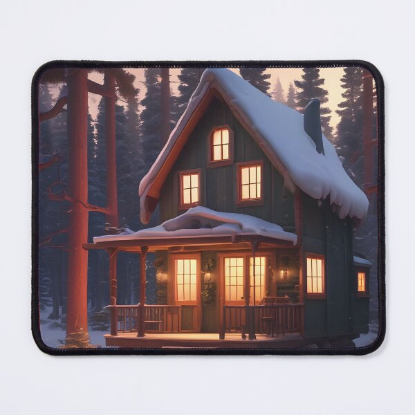 Item preview, Snowy Cabin in the Woods Cute 3D Art designed and sold by ChromaLens.