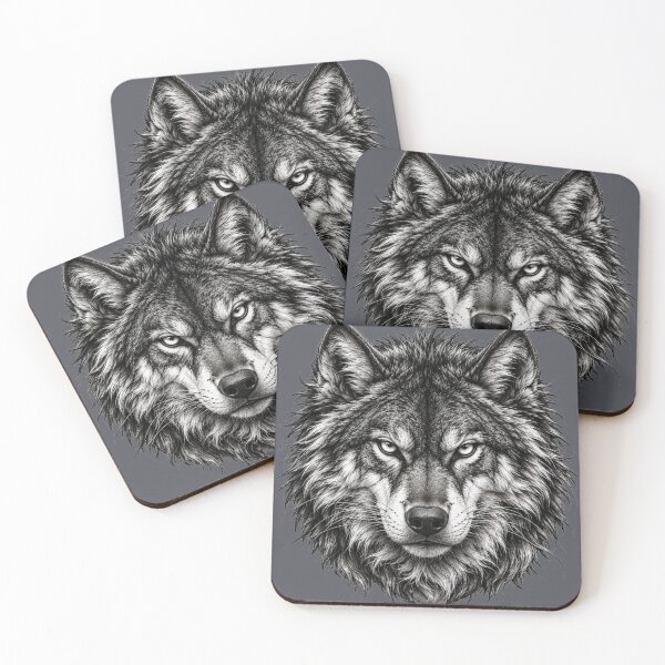 Item preview, Detailed Black and White Wolf Head - Majestic Alpha Wolf Line Art designed and sold by chicworld2026.