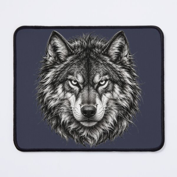 Item preview, Detailed Black and White Wolf Head - Majestic Alpha Wolf Line Art designed and sold by chicworld2026.