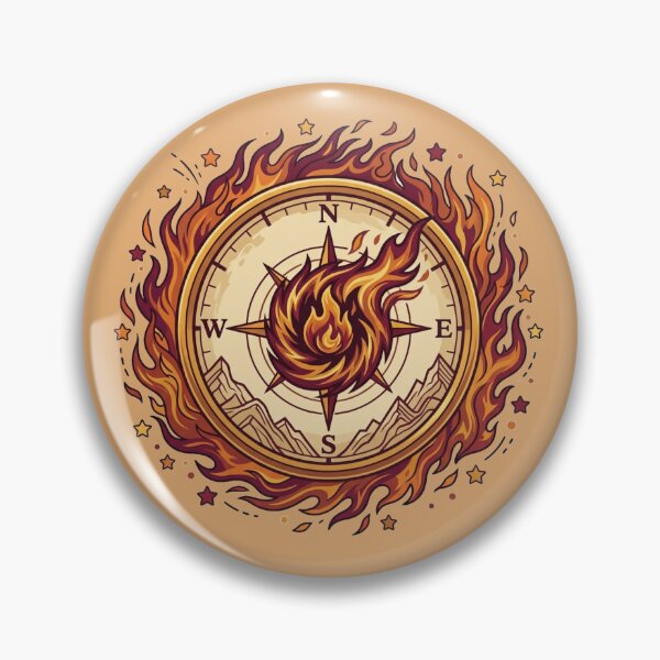 Item preview, Avatar Fire Nation Flaming Vintage Compass designed and sold by Fine-Arts-Lab.