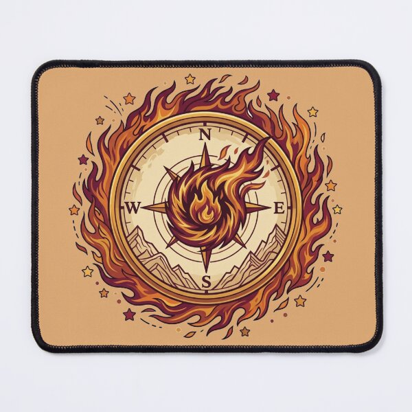 Artikelvorschau, Avatar Feuernation Flammender Vintage-Kompass entworfen und verkauft von Fine-Arts-Lab.