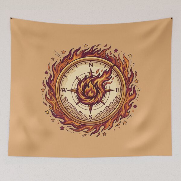 Item preview, Avatar Fire Nation Flaming Vintage Compass designed and sold by Fine-Arts-Lab.