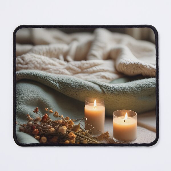 Item preview, Cozy Knitted Blanket and Candles designed and sold by ChromaLens.
