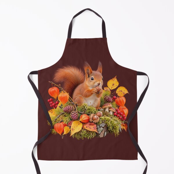 Item preview, Forest Harvest Squirrel – Colorful Autumn Woodland Art designed and sold by Golden Era Studio.
