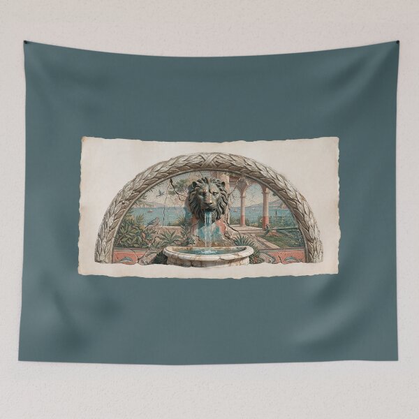 Item preview, The Lion's Spring: Roman Villa Fresco - Ancient Mosaic Art  designed and sold by codex antique.