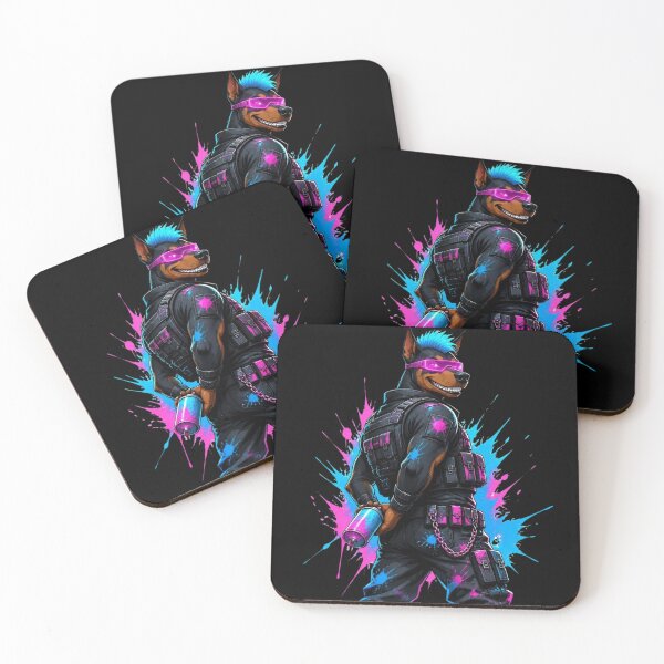 Item preview, Cyberpunk Doberman Graffiti Artist Neon Pink Goth Hip-Hop designed and sold by LazyDayzCo.