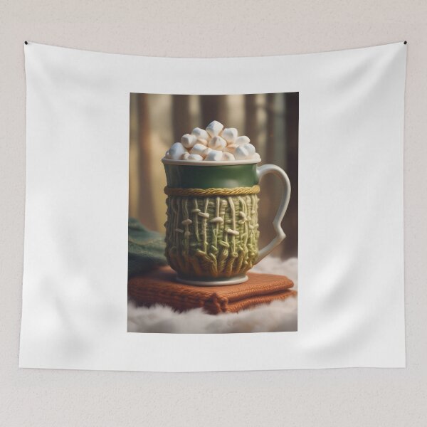 Item preview, Hot Chocolate with Marshmallows Painted Art designed and sold by ChromaLens.