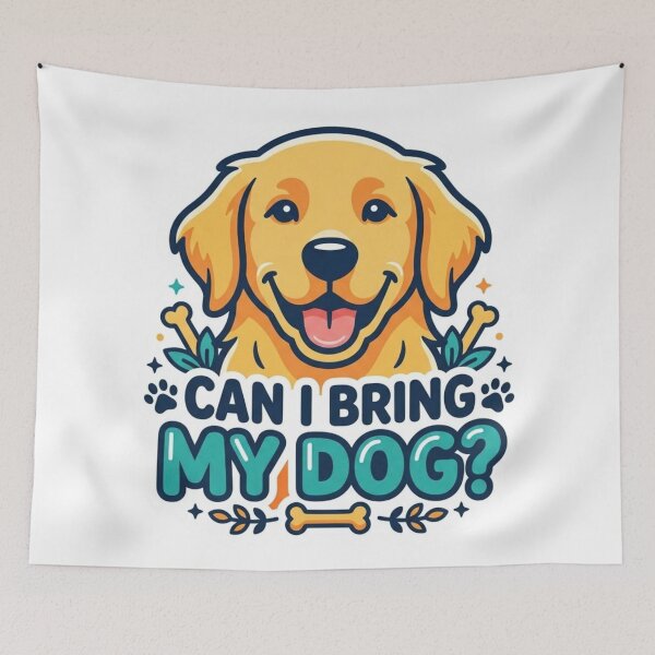 Item preview, Funny Can I Bring My Dog Golden Retriever Sticker designed and sold by VPanPrint.