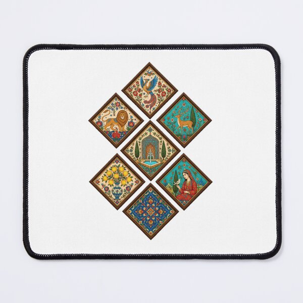 Item preview, Persian Miniature Art Collection – Traditional Floral & Wildlife Panels designed and sold by aliyehc.