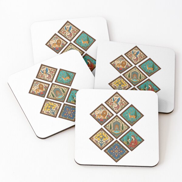 Item preview, Colección de arte en miniatura persa: paneles tradicionales con motivos florales y de fauna silvestre. designed and sold by aliyehc.