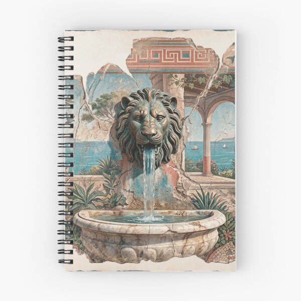 Item preview, The Lion's Fountain: Pompeian Wall Fragment - Ancient Roman Fresco designed and sold by codex antique.