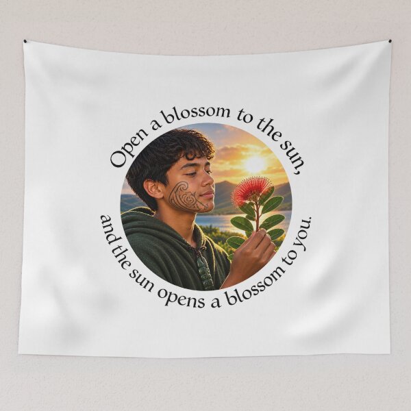 Item preview,   Polynesian Joy Chiasmus Proverb - Open a blossom to the sun | Island Wisdom Art designed and sold by ShakaLife.org.