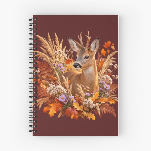 Item preview, Golden Meadow Deer – Realistic Autumn Wildflower Portrait designed and sold by Golden Era Studio.