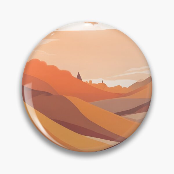Item preview, Colinas otoñales con niebla matutina, arte plano retro designed and sold by ChromaLens.
