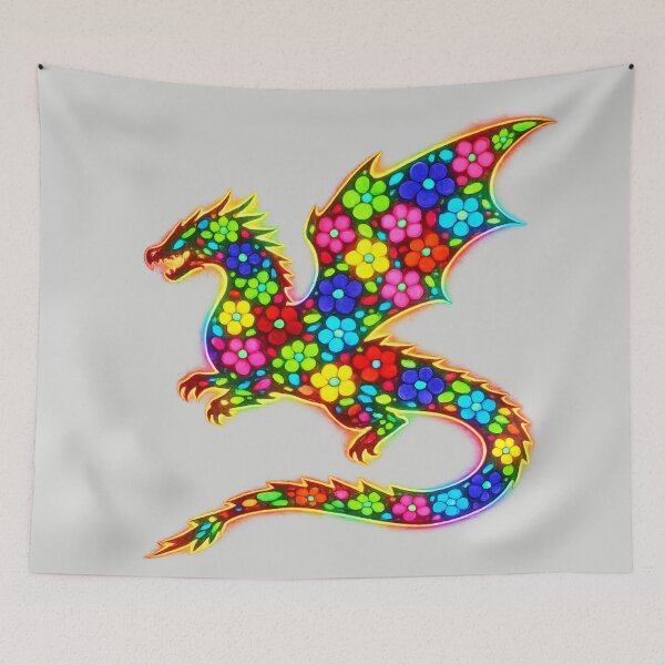 Item preview, Dragon with Bright Flowers  designed and sold by kel72.