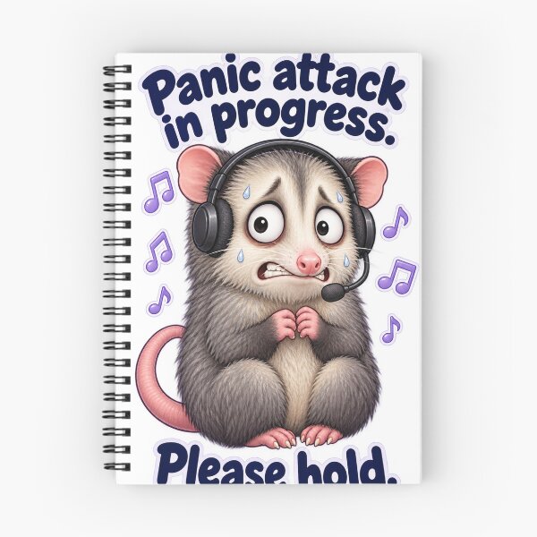Item preview, Panic Attack in Progress, Please Hold - Funny Anxiety Possum designed and sold by ManxCatAndy.