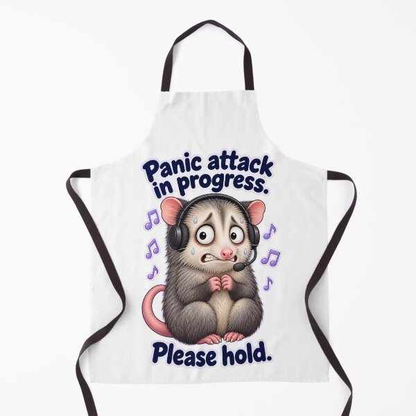 Item preview, Panic Attack in Progress, Please Hold - Funny Anxiety Possum designed and sold by ManxCatAndy.