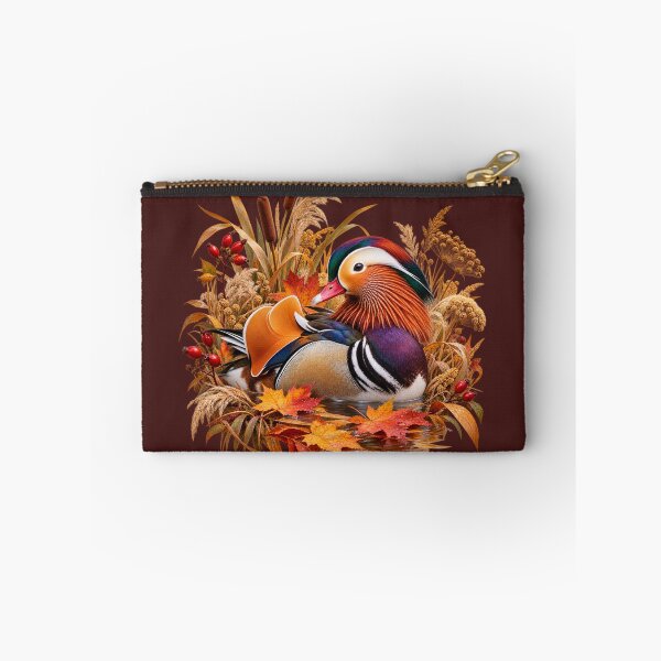 Item preview, Mandarin Duck in Autumn Reeds – Colorful Wetland Wildlife designed and sold by Golden Era Studio.
