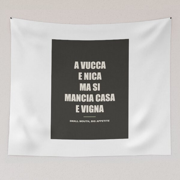 Item preview, A Vucca E Nica Ma Si Mancia Casa E Vigna - Sicilian Proverb Wall Art designed and sold by ChromaLens.