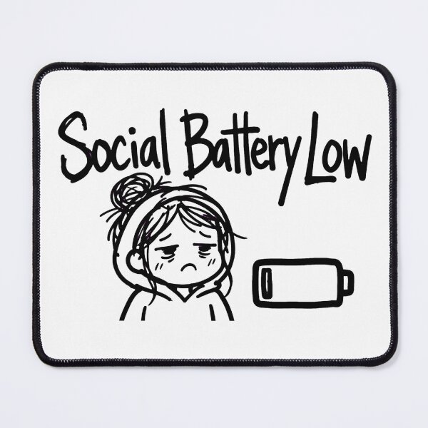 Item preview, Social Battery Low Funny Introvert Battery Meme designed and sold by TRIION.