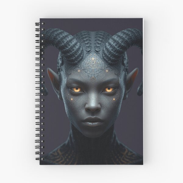 Item preview, Dark Fantasy Demon Succubus - Horned Elf with Glowing Eyes designed and sold by charmaroundyou.
