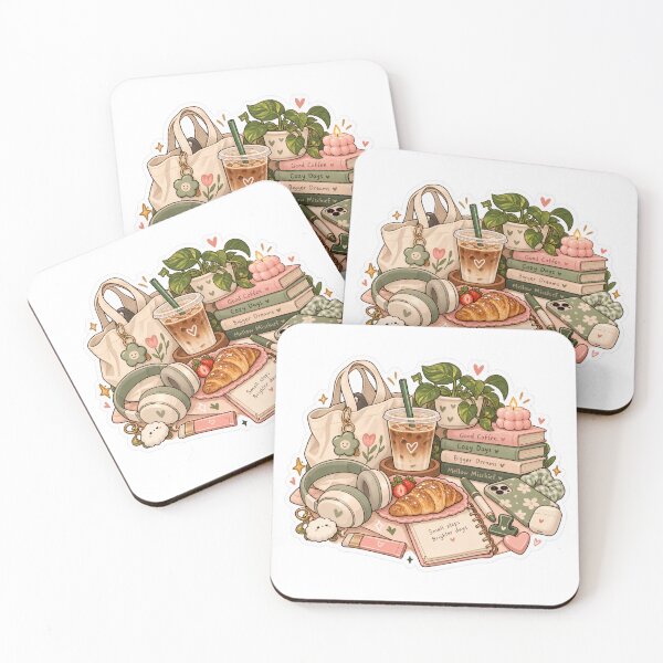 Item preview, Cozy Coffee Desk – Cute Cozy Lifestyle Sticker designed and sold by Mellow mischief.