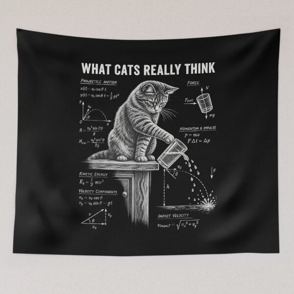 Item preview, What Cats Really Think Funny Physics Cat designed and sold by TadeoNivar.