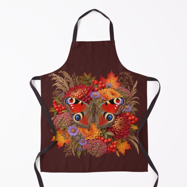Item preview, Autumn Peacock Butterfly – Jewel Tone Floral Botanical Art designed and sold by Golden Era Studio.