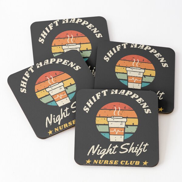 Artikelvorschau, Shift Happens Night Shift Nurse Retro Coffee entworfen und verkauft von somebasic.