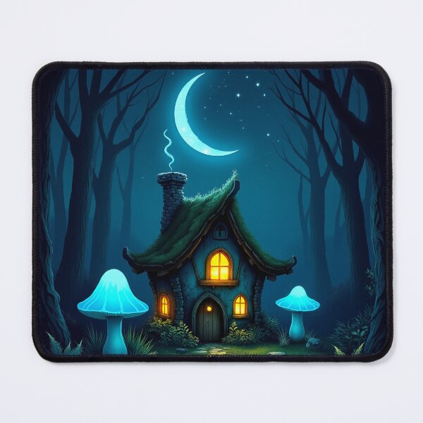 Item preview, Witch Cottage in Enchanted Forest – Witchy Magic Blue RBA-2026-0152-B designed and sold by IdeaSmith.