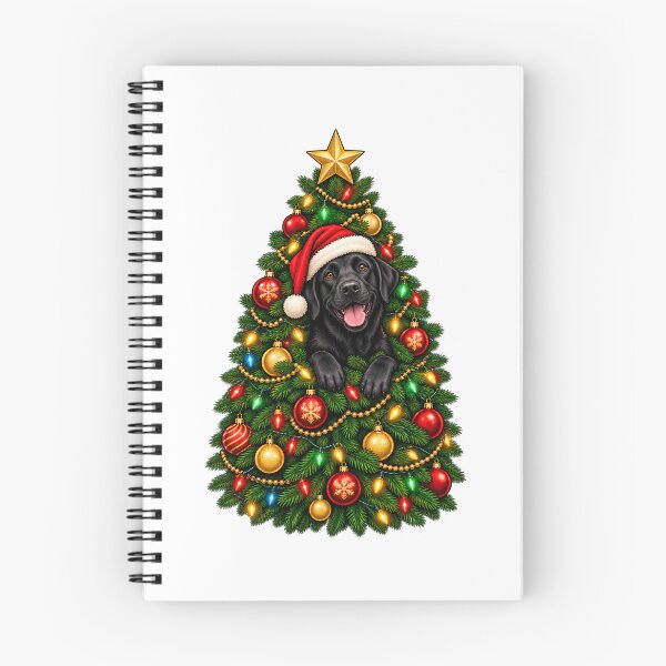 Item preview, Black Labrador Peeking Christmas Tree Festive Lights Graphic designed and sold by Whirx.