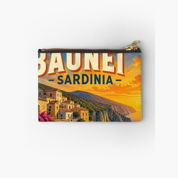 Item preview, Baunei Sardinia Sunset – Vintage Travel Poster designed and sold by LSVart.