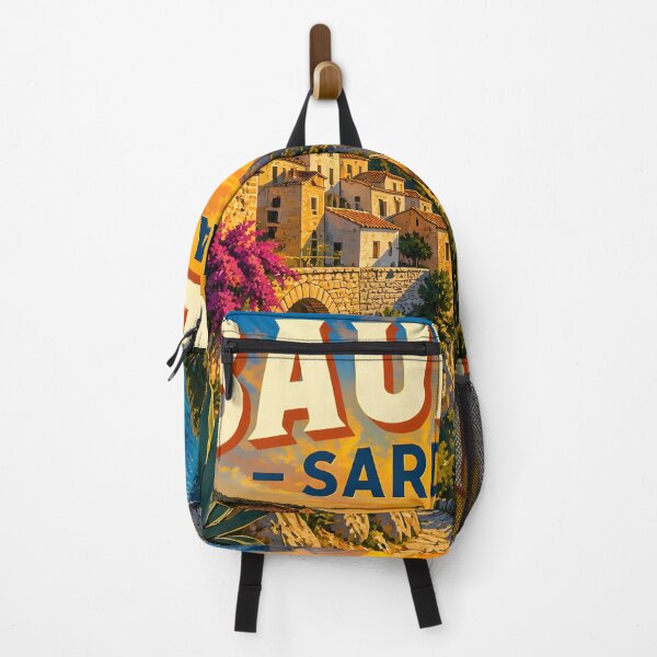 Item preview, Baunei Sardinia Sunset – Vintage Travel Poster designed and sold by LSVart.