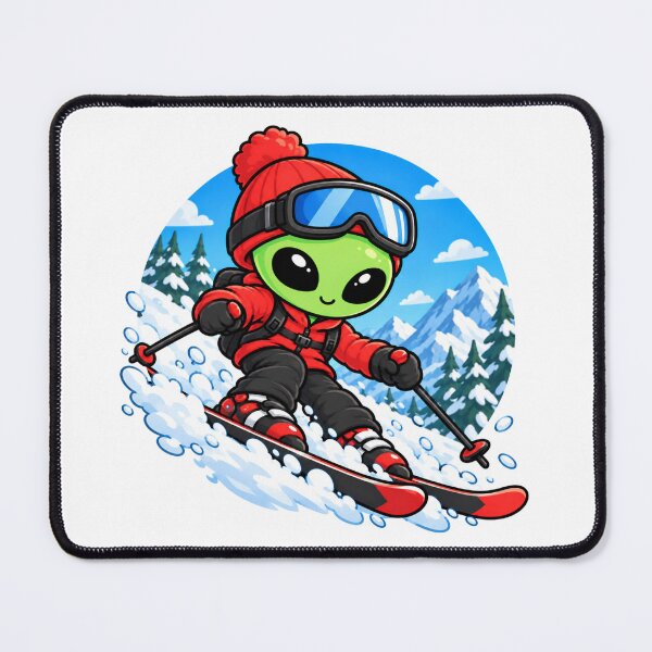 Artikelvorschau, Außerirdischer Skifahrer | Winter Ski & Mountain entworfen und verkauft von fedetrev.